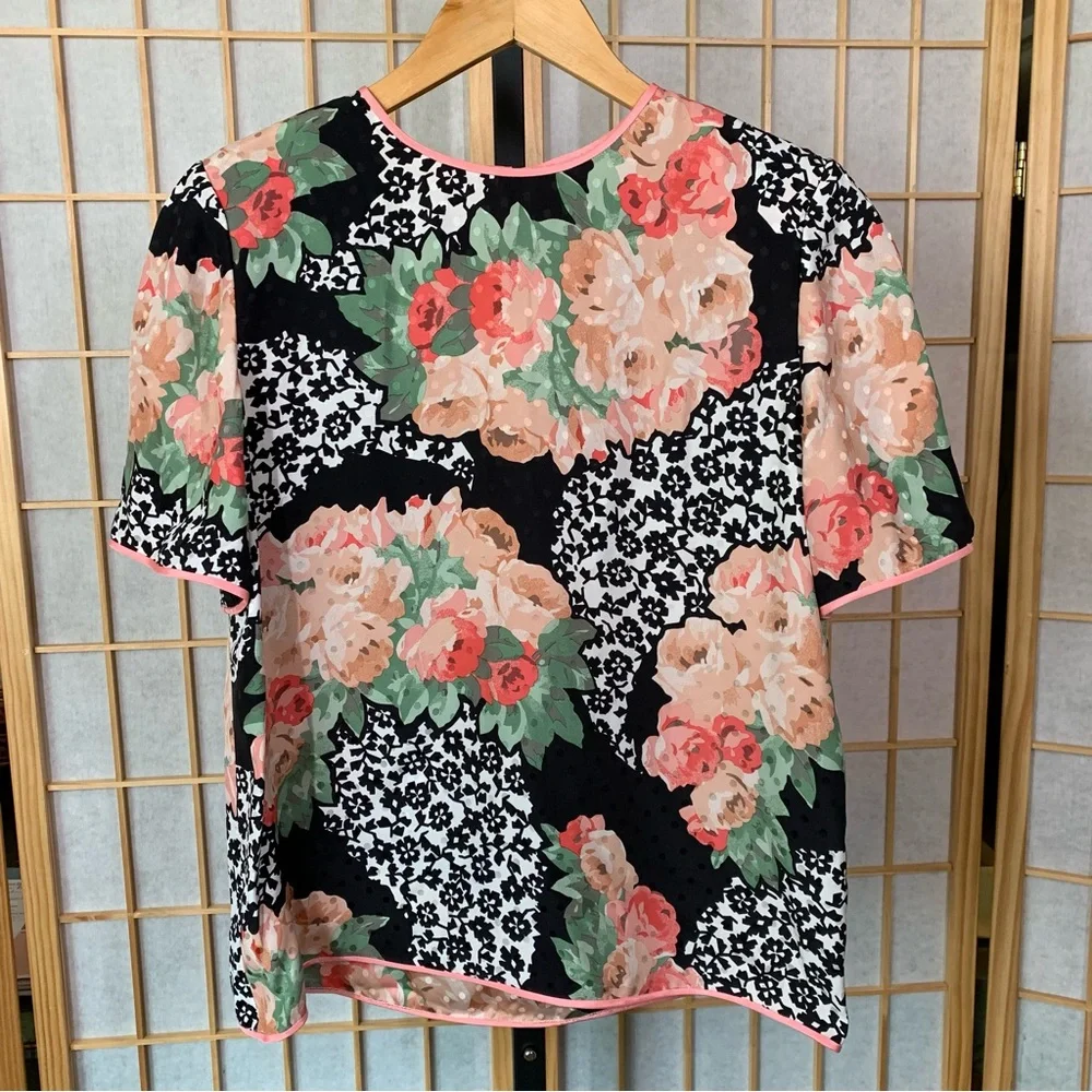 Vintage Jonal Satin Floral Blouse - Picture 8 of 8